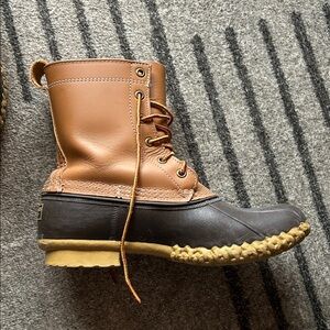 Brown and Black 8” Unlined Duck Boots